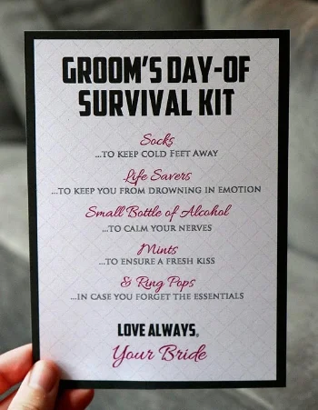 Gift for groom on wedding day outlet